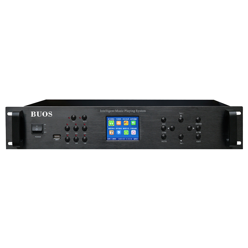 智能廣播控制主機3.2寸屏/MP3/FM/6分區(qū)/8G內存/2路電源BS-5200M